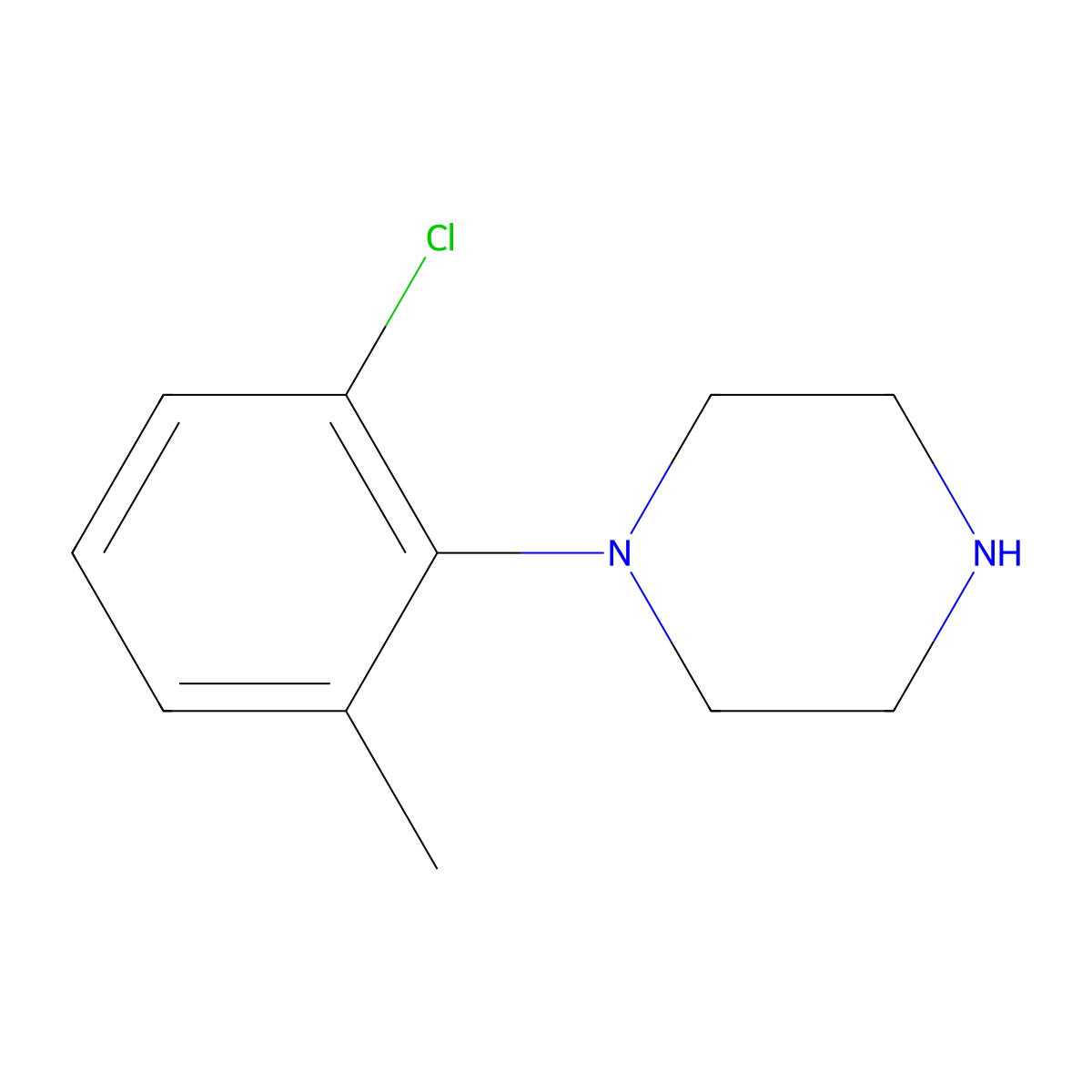 1-(2-Chloro-6-methylphenyl)piperazine molecular structure, CAS 80835-95-6