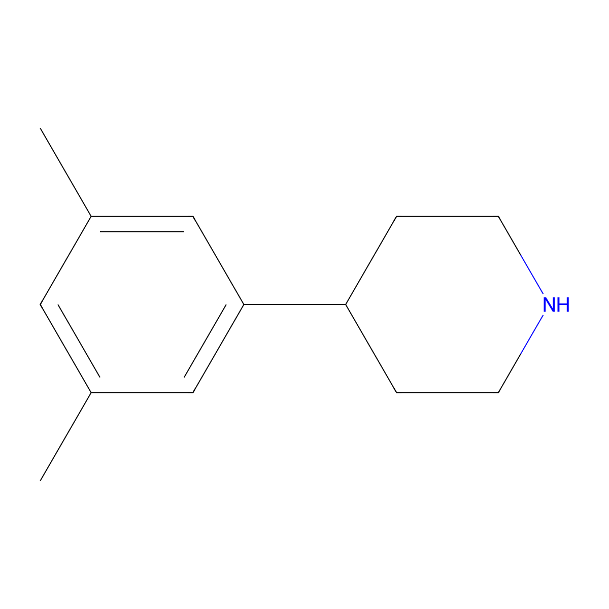 4-(3,5-Dimethylphenyl)piperidine molecular structure, CAS 80836-03-9