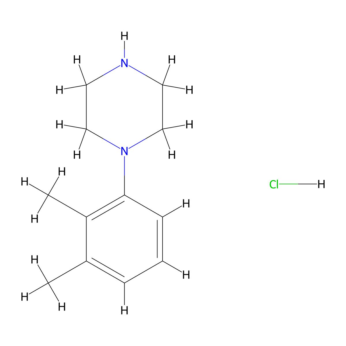 1-(2,3-Dimethylphenyl)piperazine hydrochloride molecular structure, CAS 80836-96-0