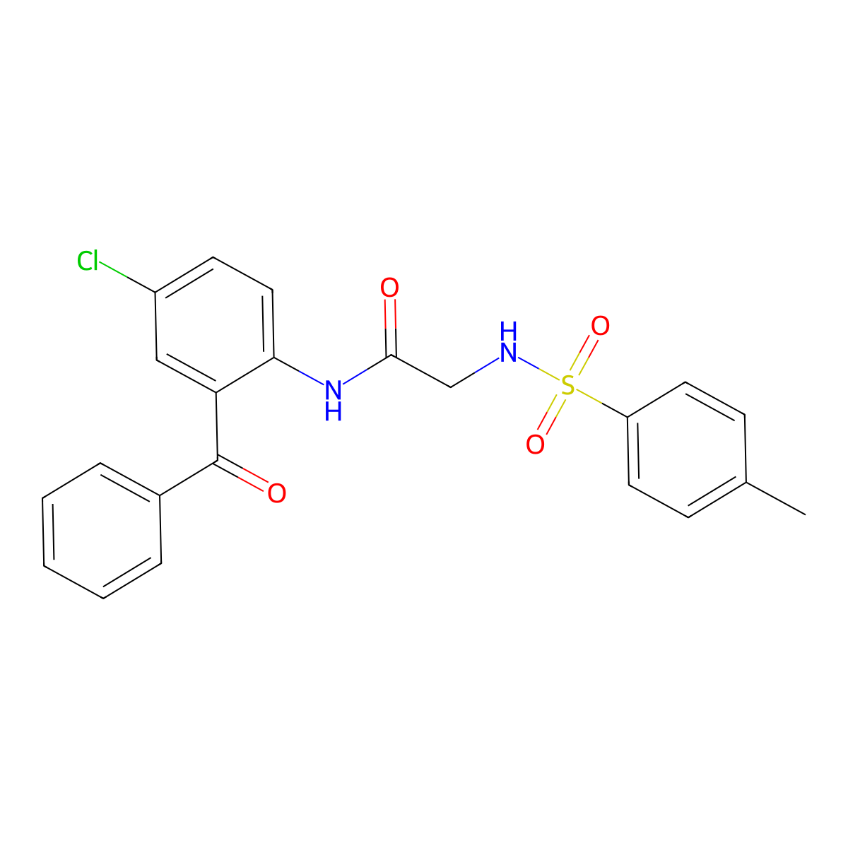 N-(2-benzoyl-4-chlorophenyl)-2-[(4-methylphenyl)sulfonylamino]acetamide molecular structure, CAS 80837-60-1