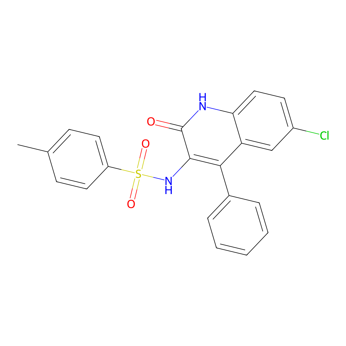 N-(6-chloro-2-oxo-4-phenyl-1,2-dihydroquinolin-3-yl)-4-methylbenzenesulfonamide molecular structure, CAS 80837-65-6