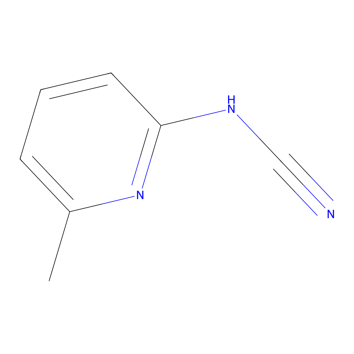 (6-Methylpyridin-2-yl)cyanamide molecular structure, CAS 80840-19-3