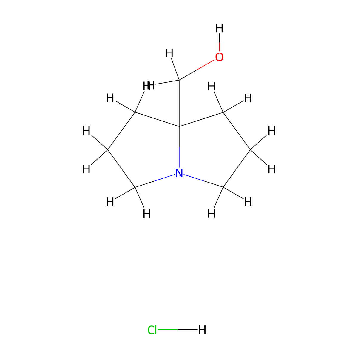 (tetrahydro-1H-pyrrolizin-7a(5H)-yl)methanol hydrochloride molecular structure, CAS 80842-32-6