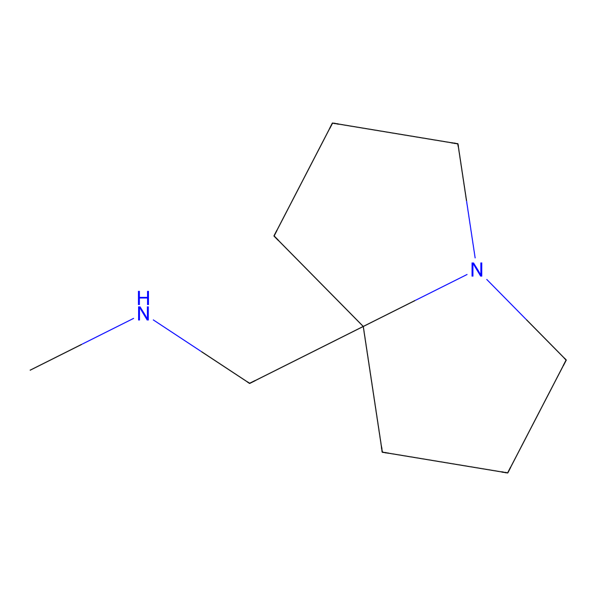 1-(Hexahydro-1H-pyrrolizin-7a-yl)-N-methylmethanamine molecular structure, CAS 80843-04-5