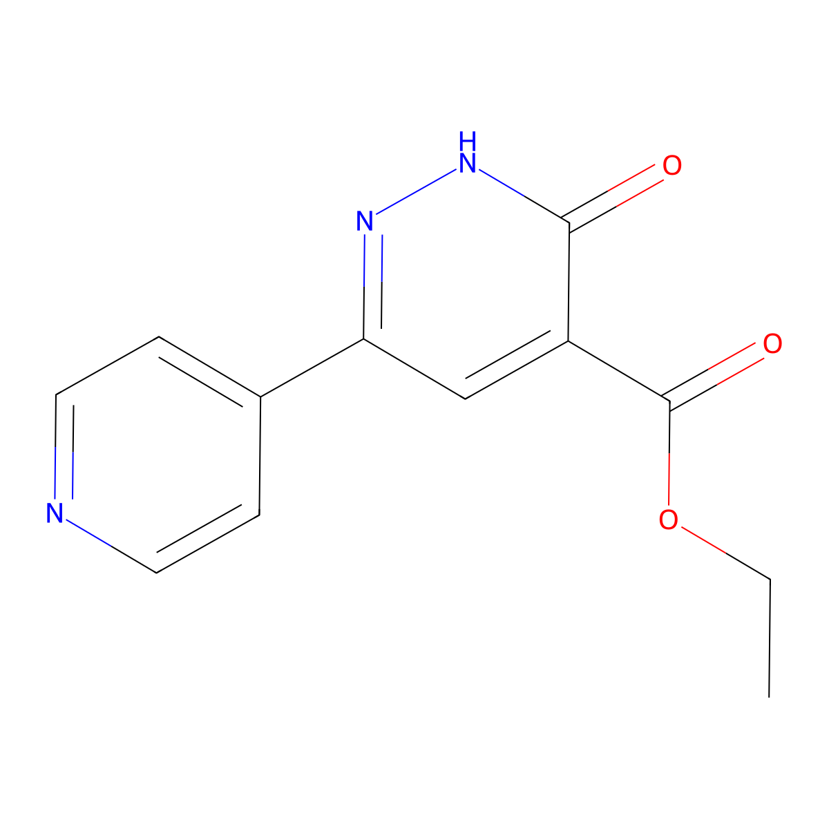 Ethyl 3-oxo-6-(pyridin-4-yl)-2,3-dihydropyridazine-4-carboxylate molecular structure, CAS 80843-54-5
