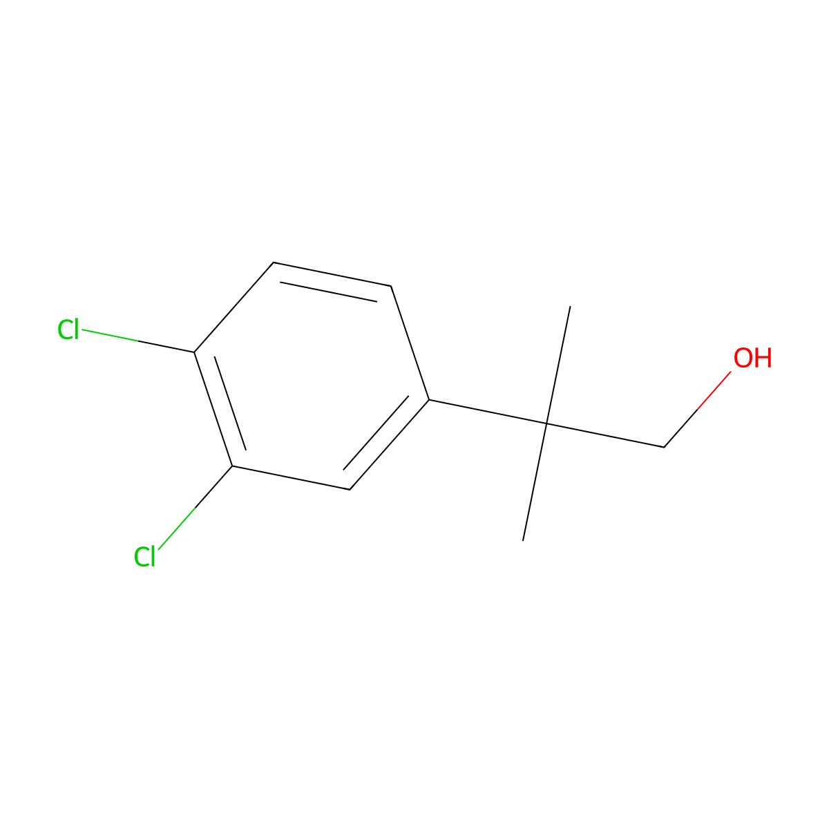 2-(3,4-Dichlorophenyl)-2-methylpropan-1-ol molecular structure, CAS 80854-13-3