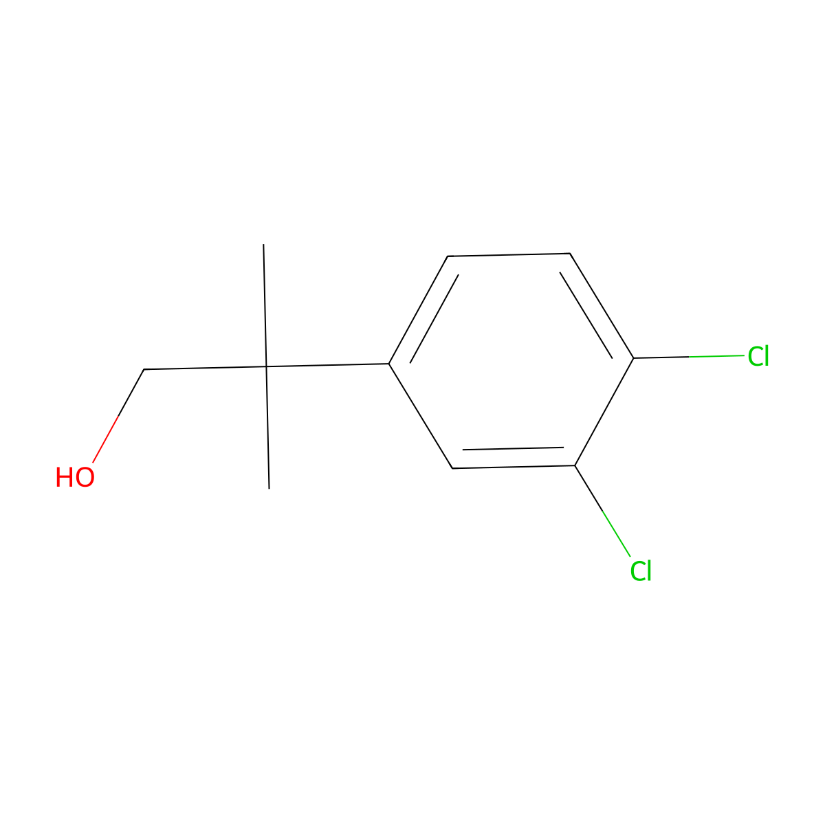 2-(3,4-Dichlorophenyl)-2-methylpropan-1-ol molecular structure, CAS 80854-13-3