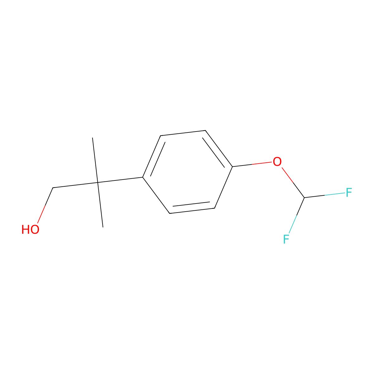 2-(4-(Difluoromethoxy)phenyl)-2-methylpropan-1-ol molecular structure, CAS 80854-17-7