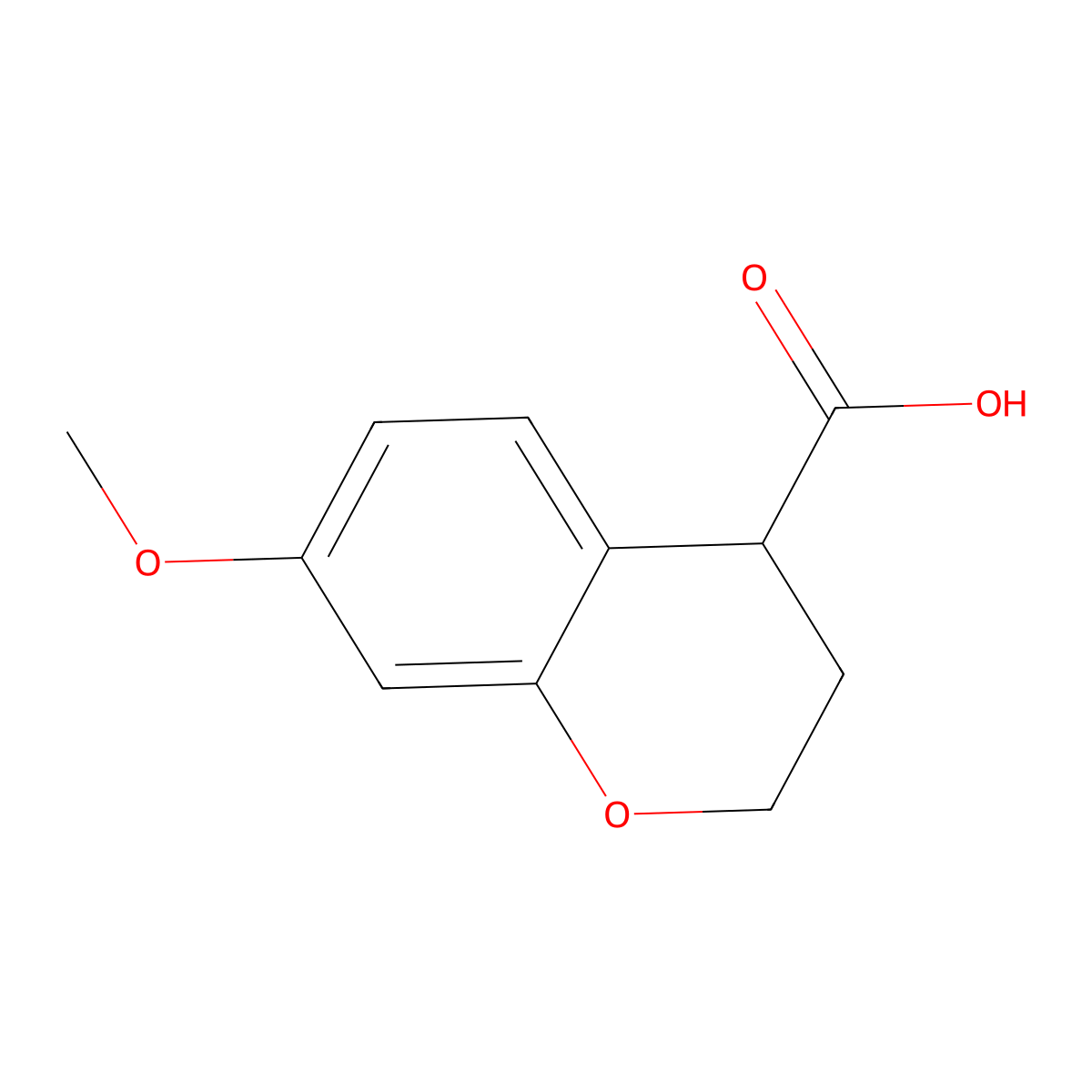7-methoxy-3,4-dihydro-2H-1-benzopyran-4-carboxylic acid molecular structure, CAS 80858-98-6