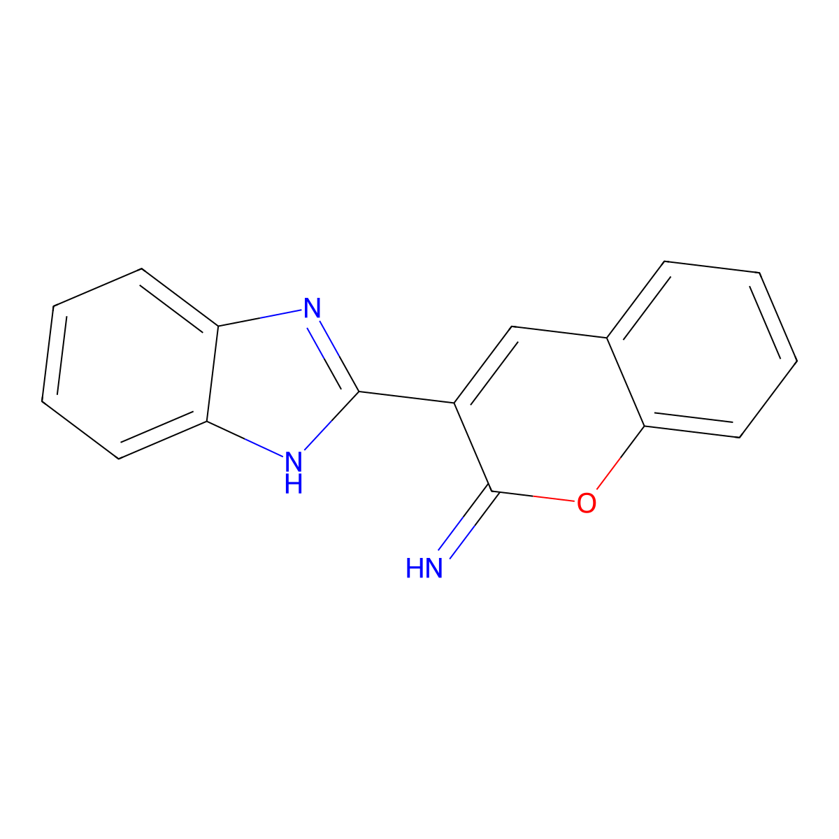 3-(1H-benzimidazol-2-yl)chromen-2-imine molecular structure, CAS 80860-16-8