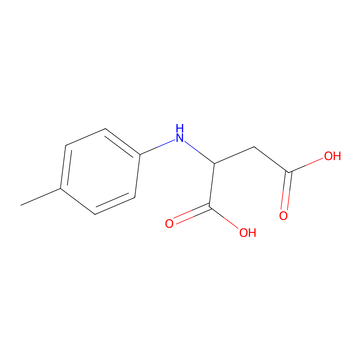 2-[(4-Methylphenyl)amino]butanedioic acid molecular structure, CAS 80862-37-9