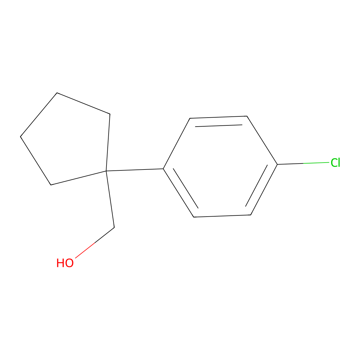 1-(p-Chlorophenyl)cyclopentanemethanol molecular structure, CAS 80866-79-1