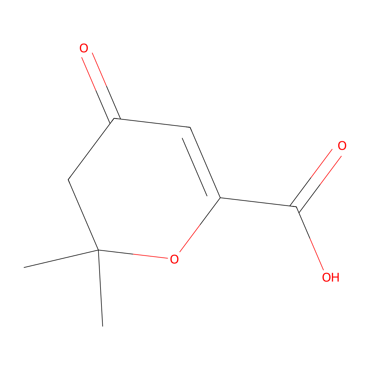 3,4-Dihydro-2,2-dimethyl-4-oxo-2H-pyran-6-carboxylic acid molecular structure, CAS 80866-93-9