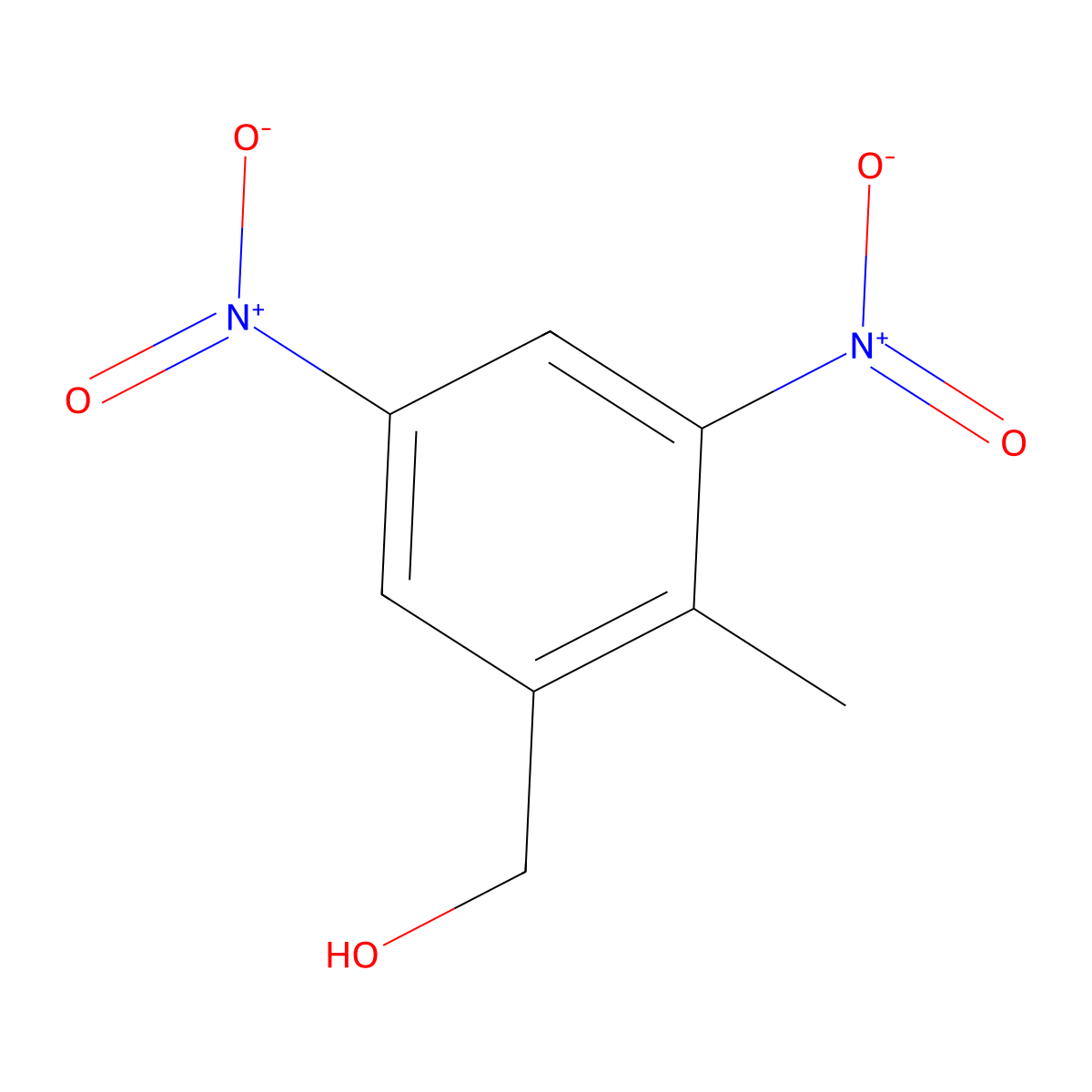 2-Methyl-3,5-dinitrobenzenemethanol molecular structure, CAS 80866-94-0