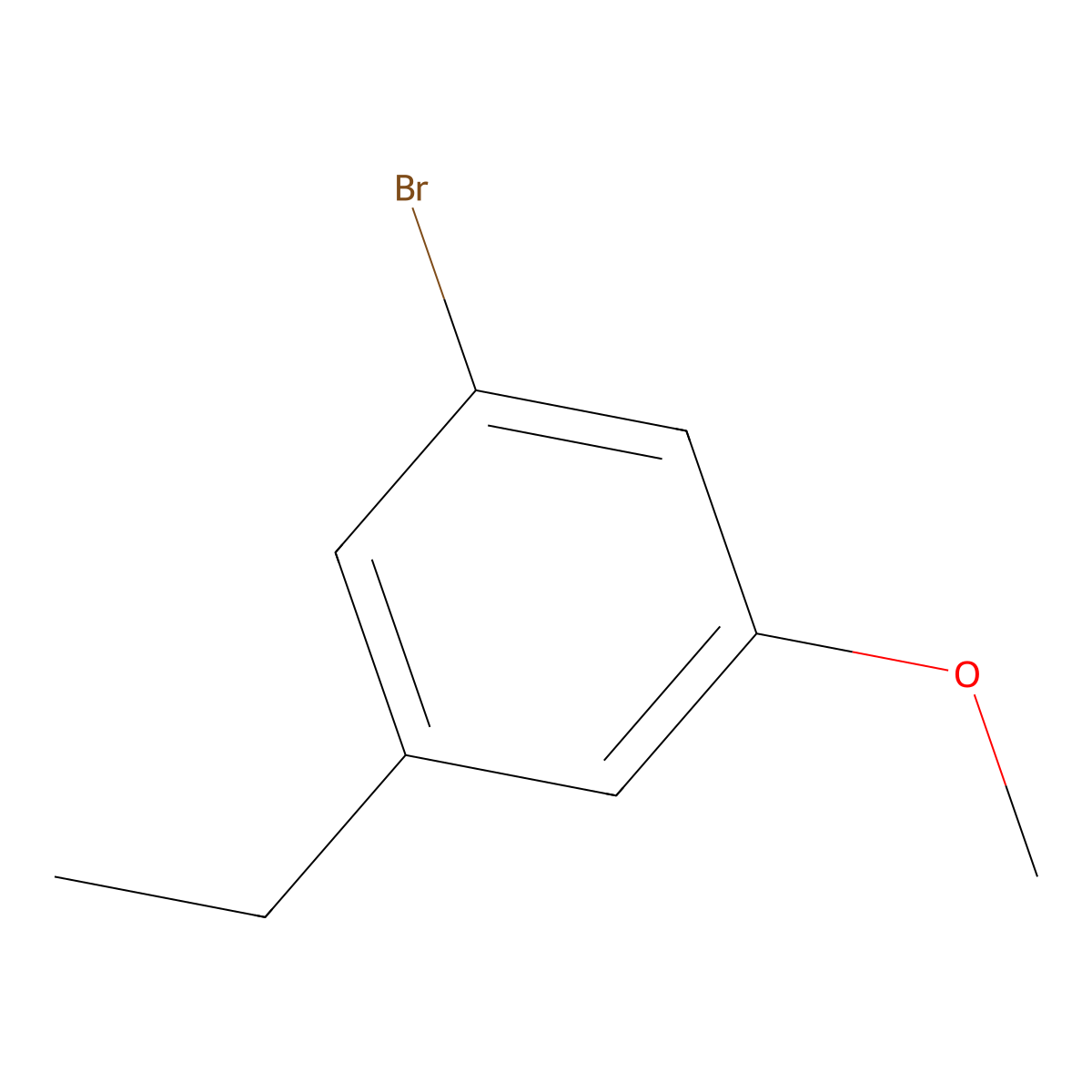 1-Bromo-3-ethyl-5-methoxybenzene molecular structure, CAS 80868-90-2