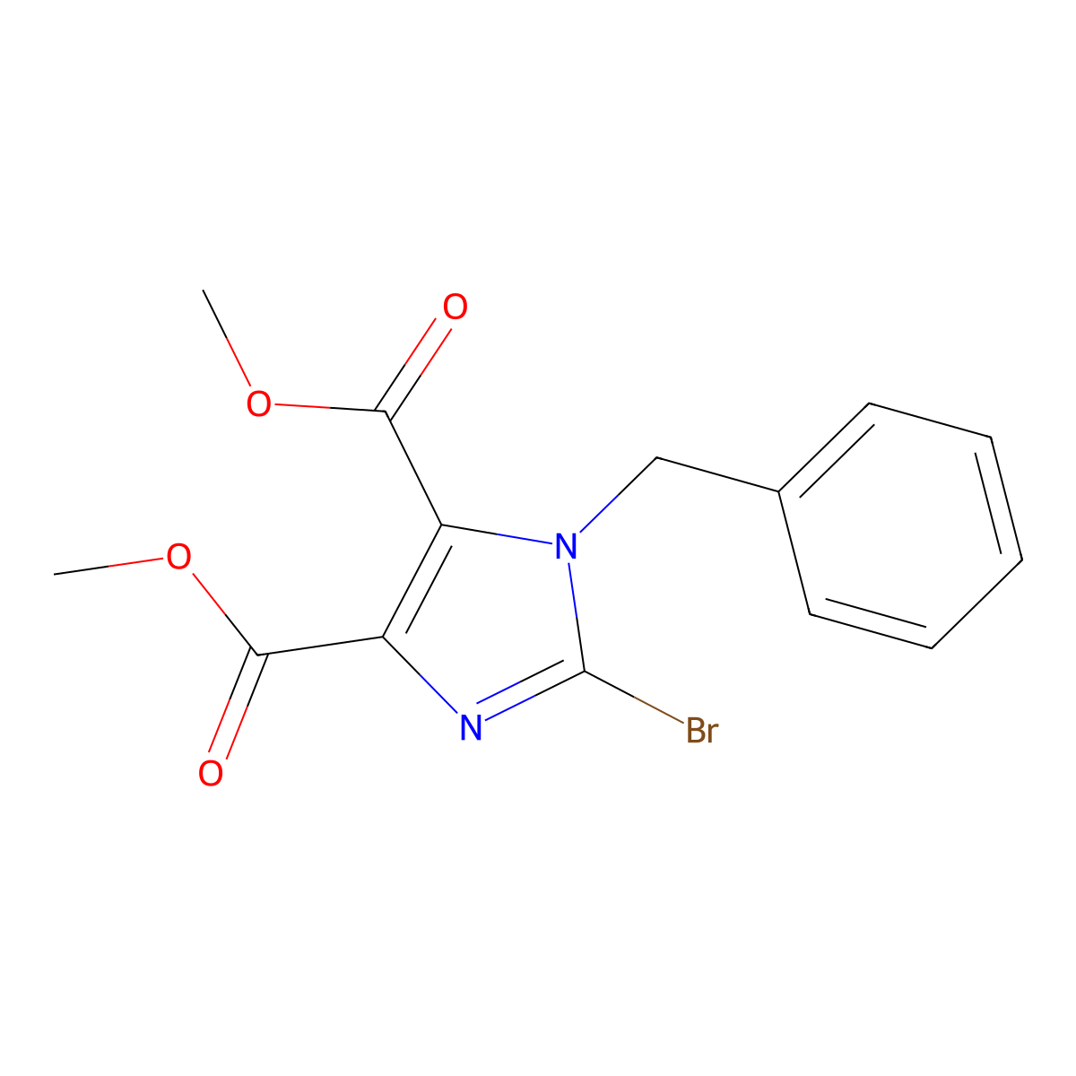 dimethyl 1-benzyl-2-bromo-1H-imidazole-4,5-dicarboxylate molecular structure, CAS 808736-72-3