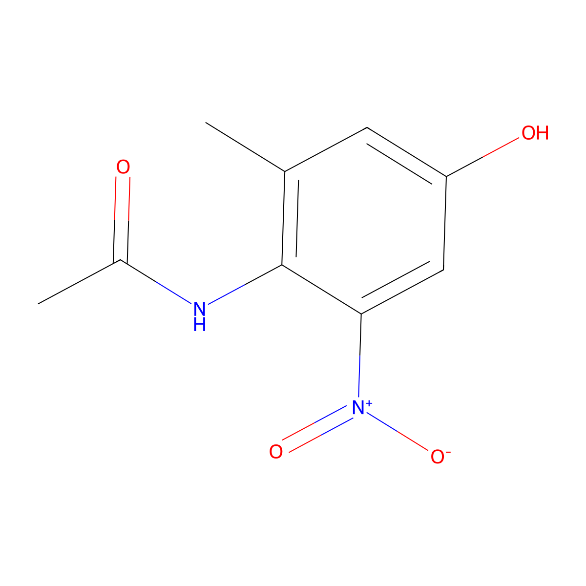 N-(4-Hydroxy-2-methyl-6-nitrophenyl)acetamide molecular structure, CAS 808743-24-0