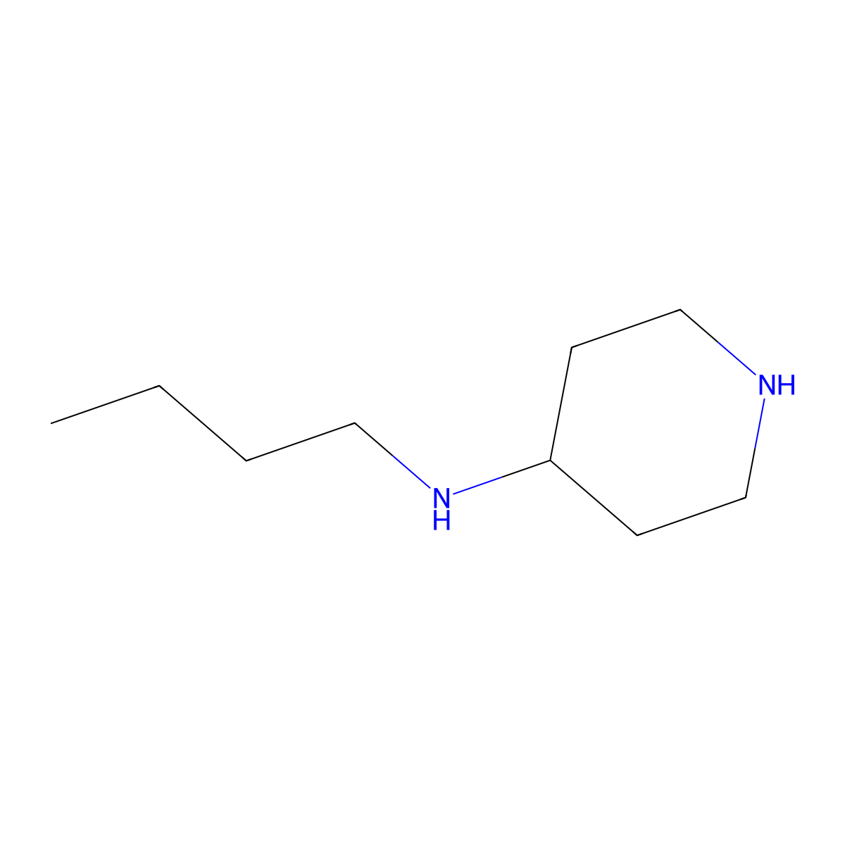 N-butylpiperidin-4-amine molecular structure, CAS 808749-05-5