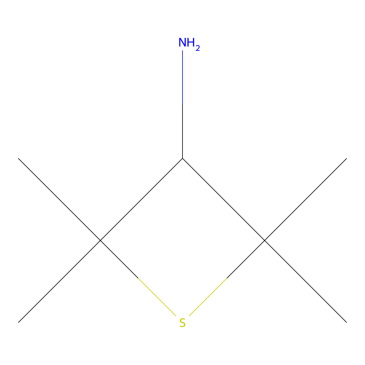 3-Amino-2,2,4,4-tetramethylthietane molecular structure, CAS 80875-05-4