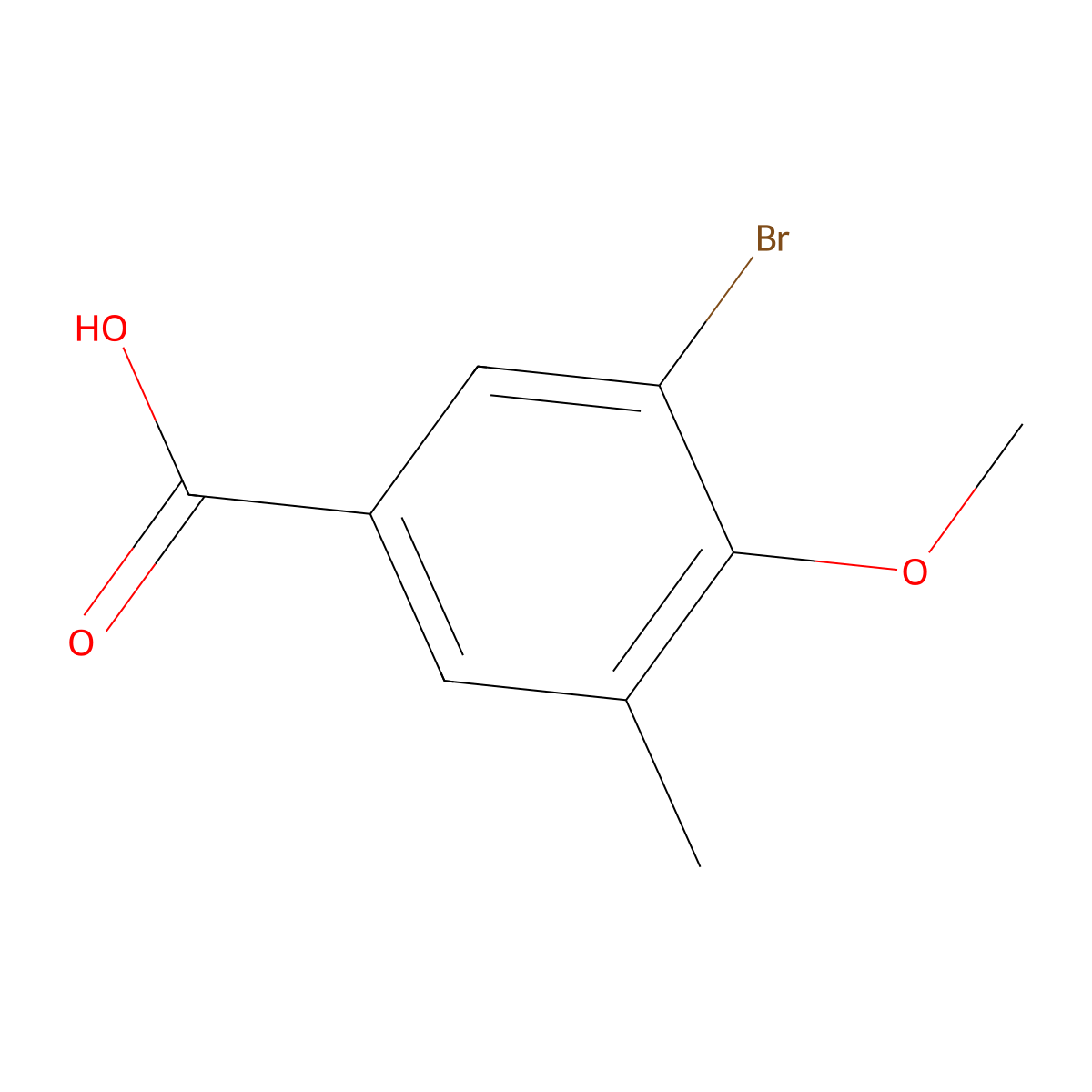 3-Bromo-4-methoxy-5-methylbenzoic acid molecular structure, CAS 808750-20-1