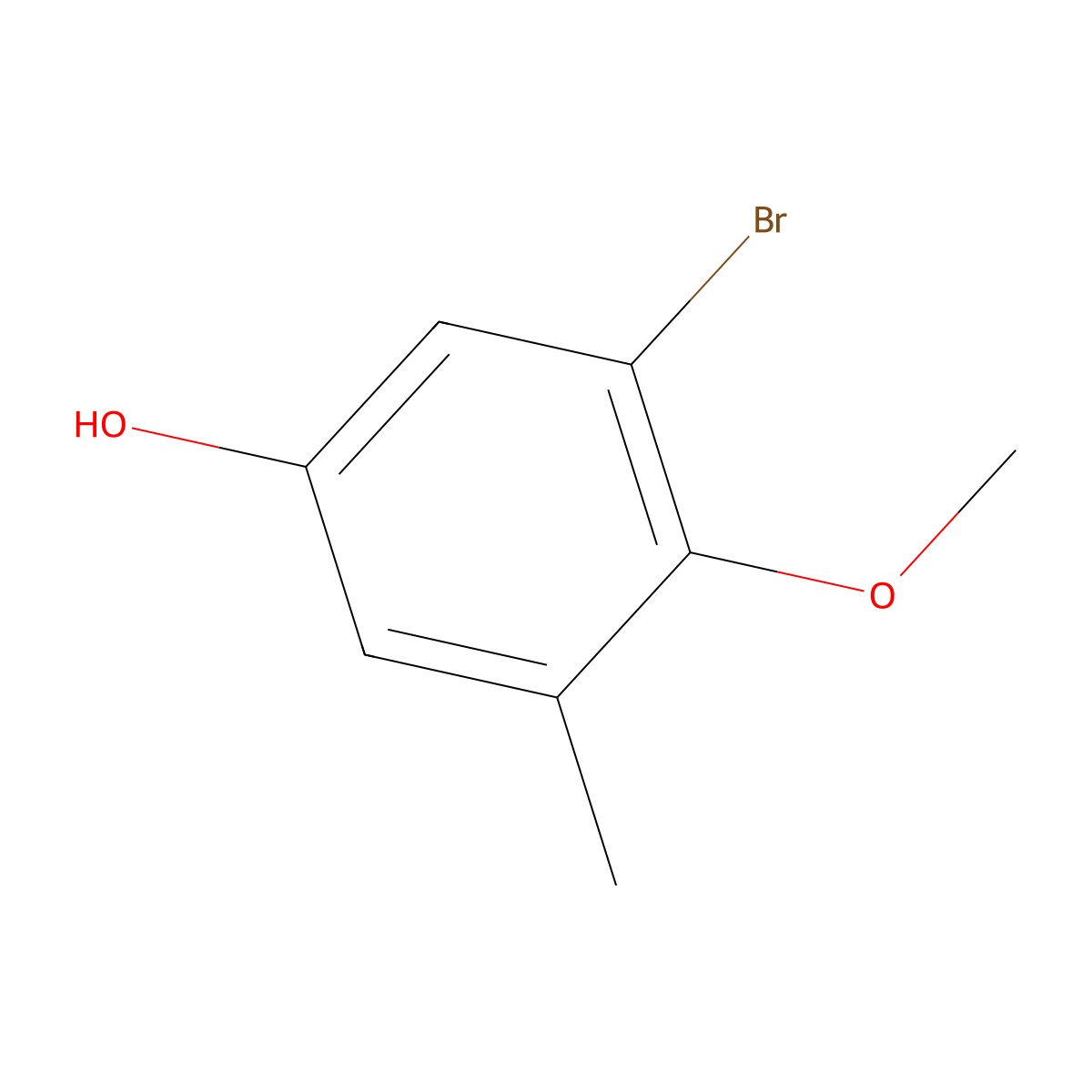 3-Bromo-4-methoxy-5-methylphenol molecular structure, CAS 808750-23-4