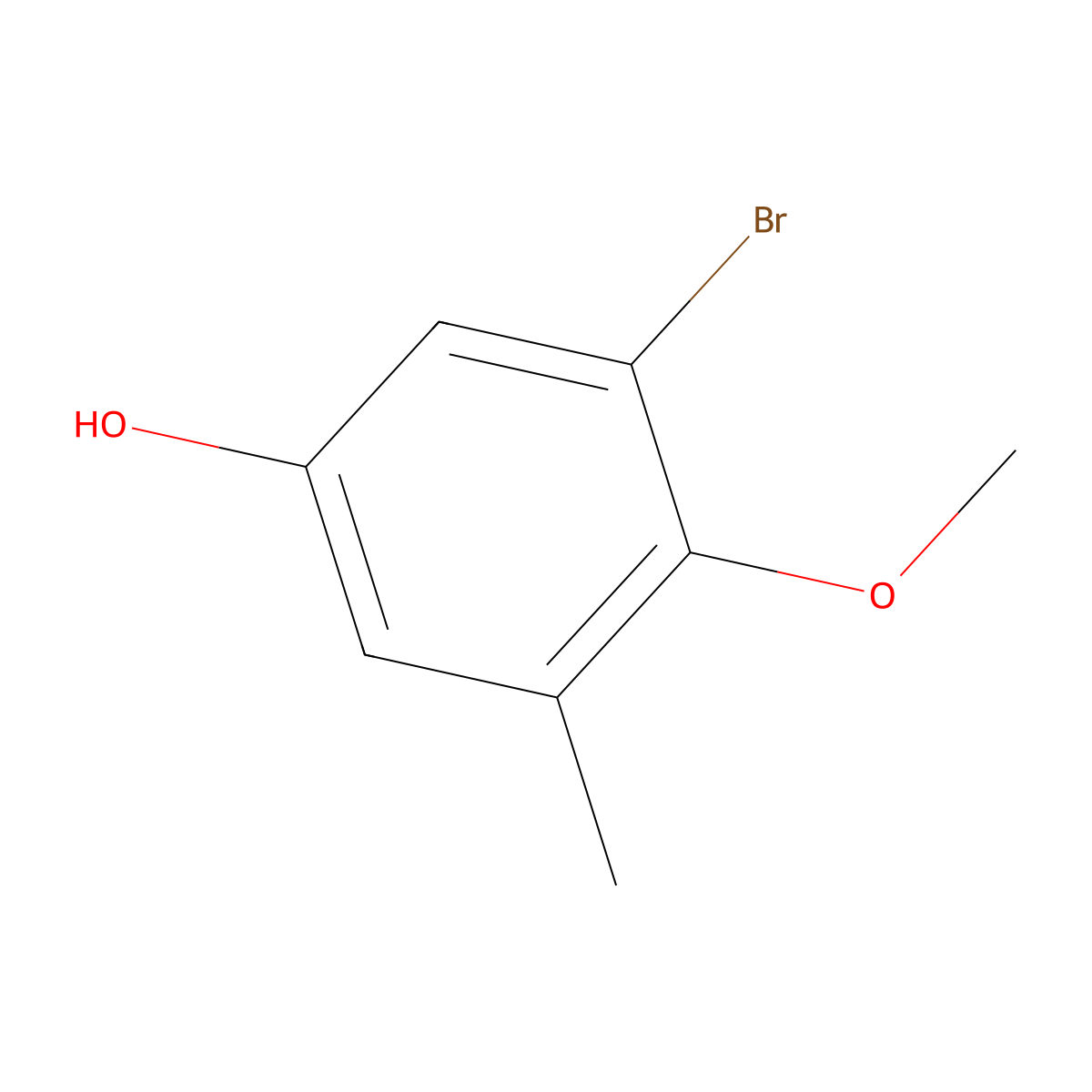3-Bromo-4-methoxy-5-methylphenol molecular structure, CAS 808750-23-4