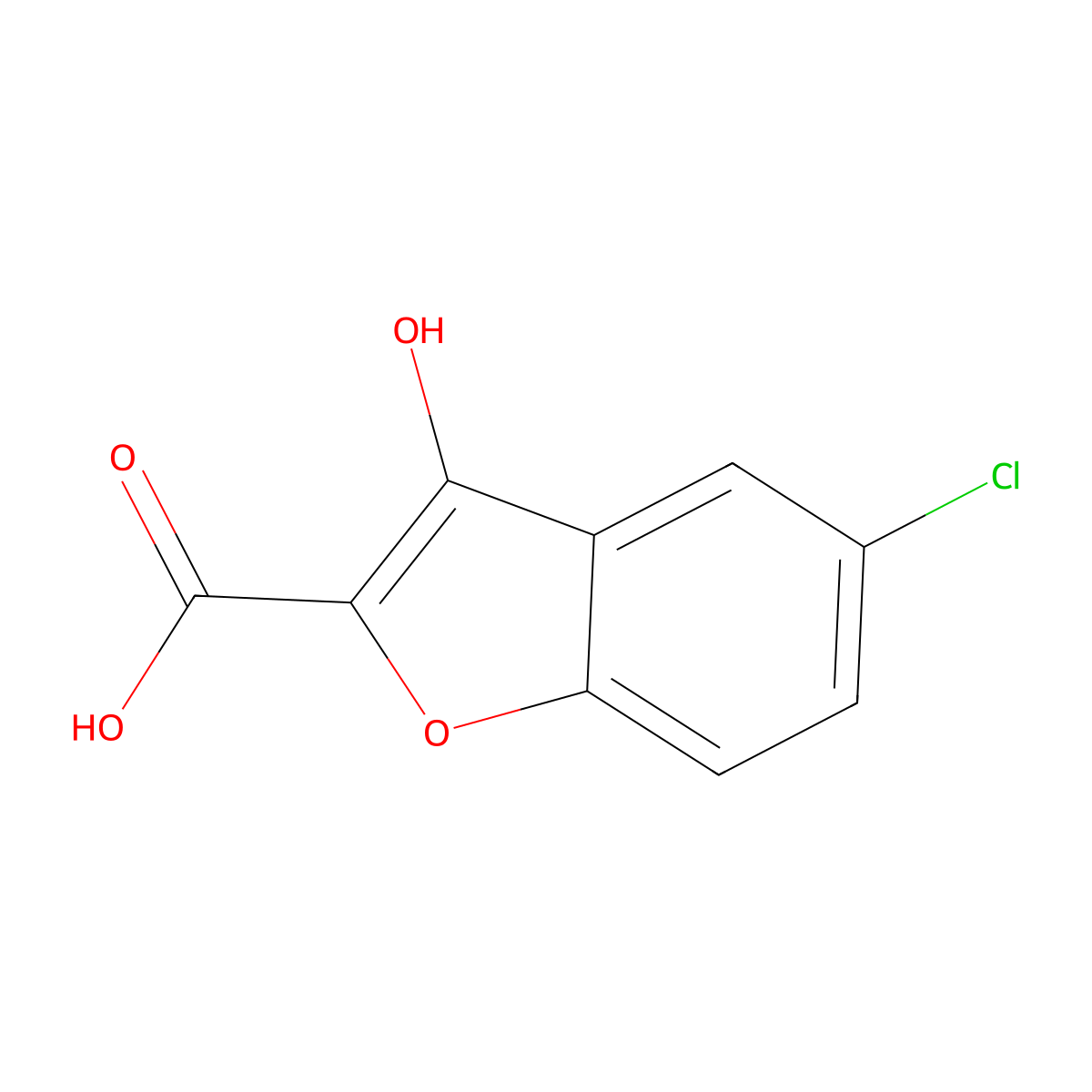 5-Chloro-3-hydroxy-1-benzofuran-2-carboxylic acid molecular structure, CAS 808751-46-4