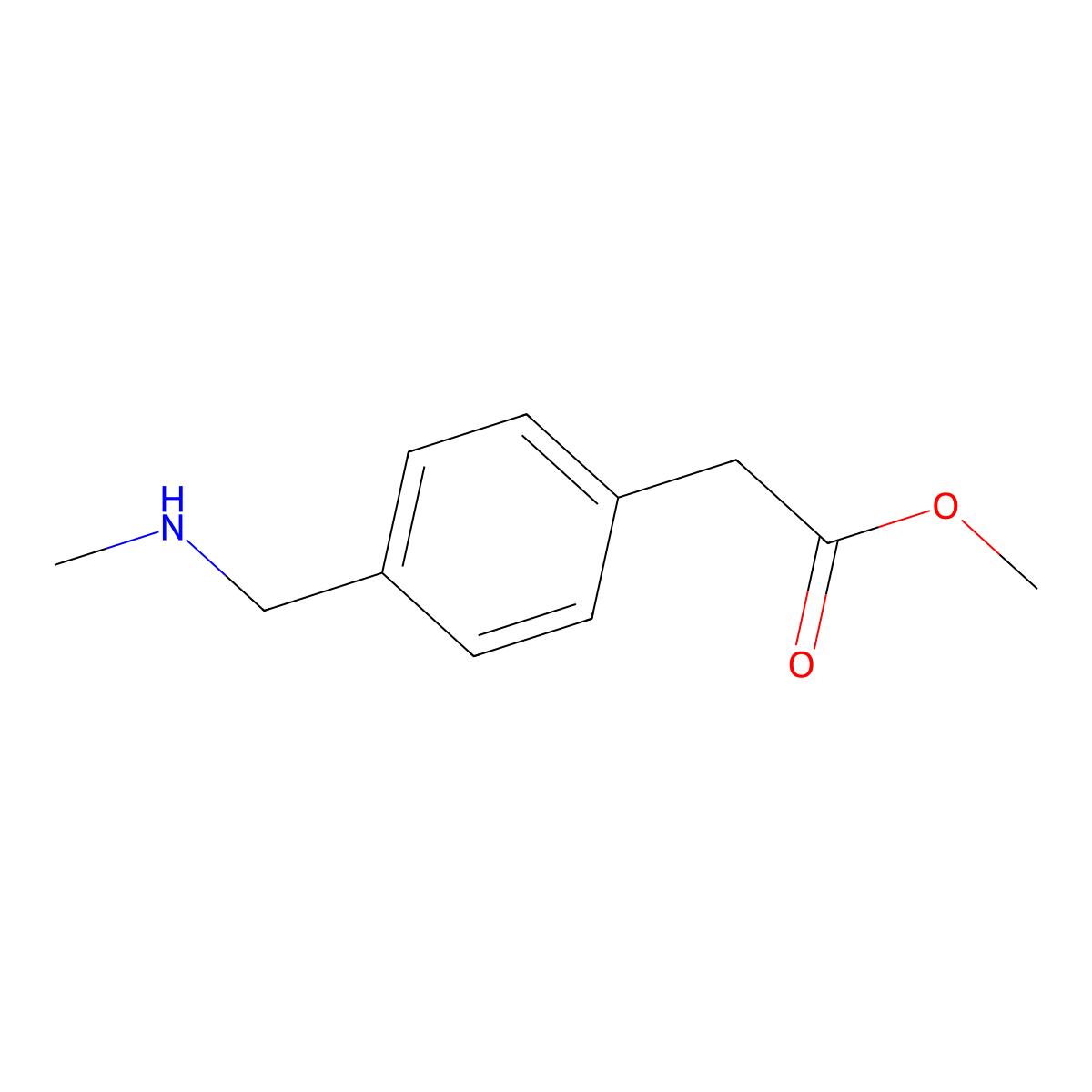 (4-Methylaminomethyl-phenyl)-acetic acid methyl ester molecular structure, CAS 808753-05-1