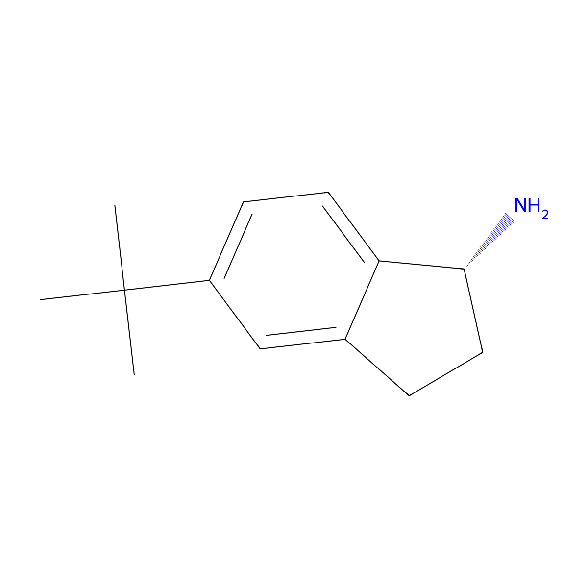 (1R)-5-(1,1-Dimethylethyl)-2,3-dihydro-1H-inden-1-amine molecular structure, CAS 808756-83-4