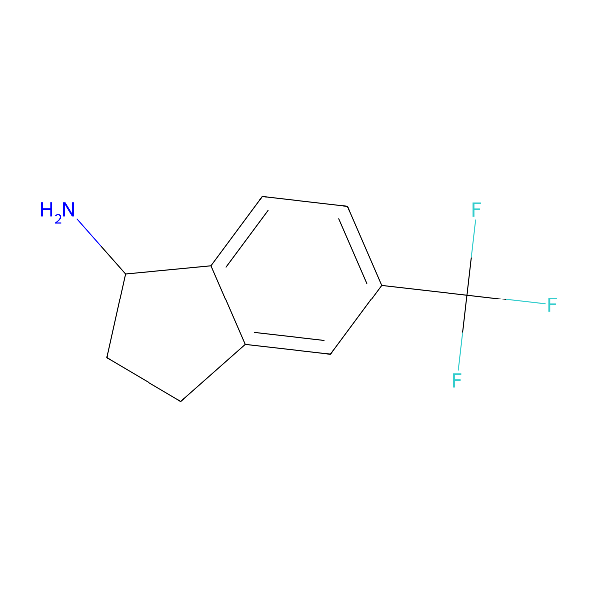 5-(Trifluoromethyl)-2,3-dihydro-1H-inden-1-amine molecular structure, CAS 808756-84-5