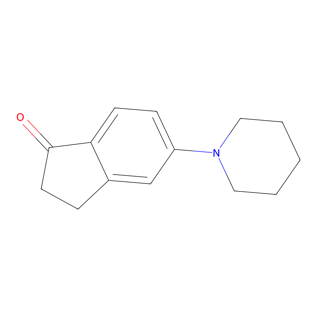 5-(Piperidin-1-yl)-2,3-dihydro-1H-inden-1-one molecular structure, CAS 808756-85-6
