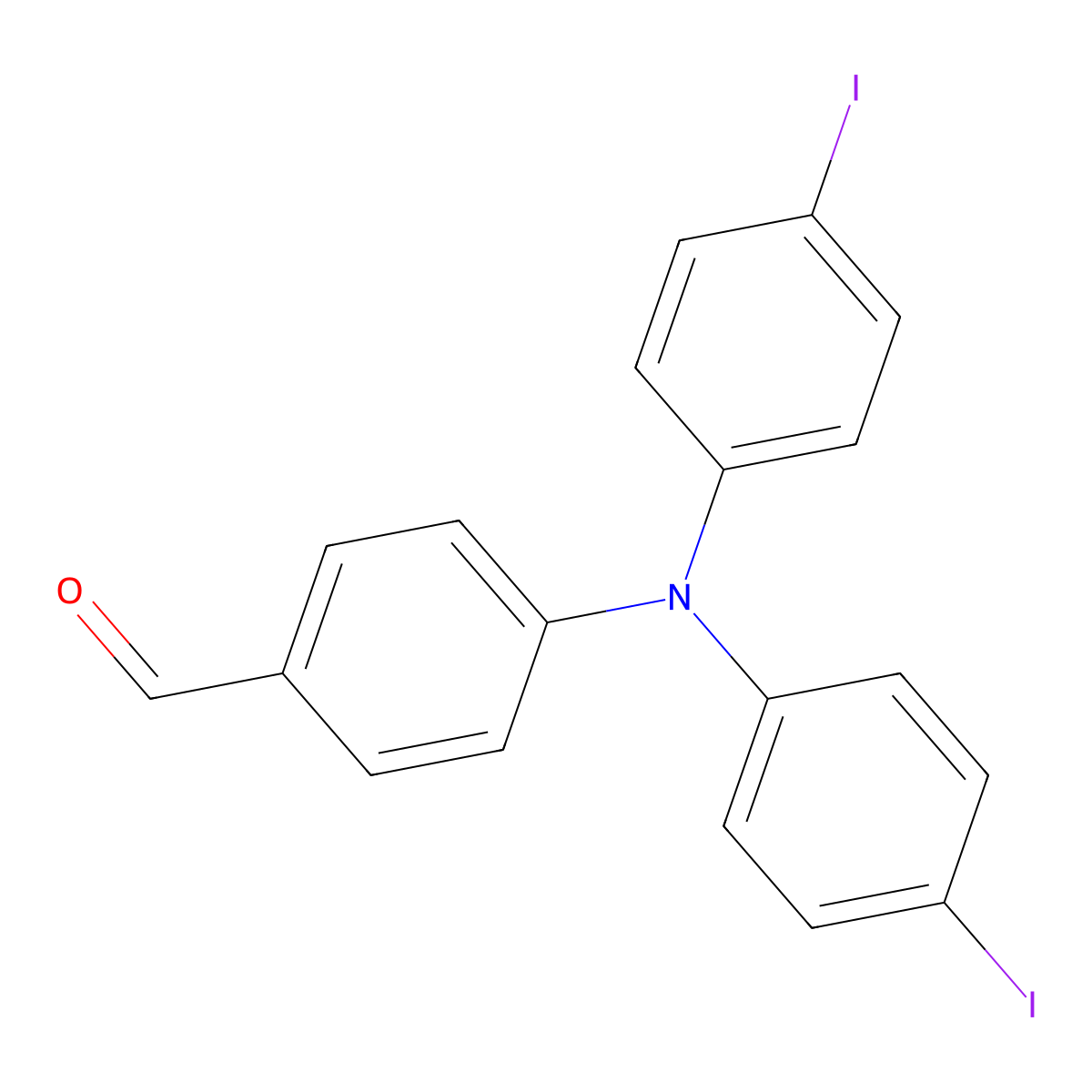 4-(Bis(4-iodophenyl)amino)benzaldehyde molecular structure, CAS 808758-81-8