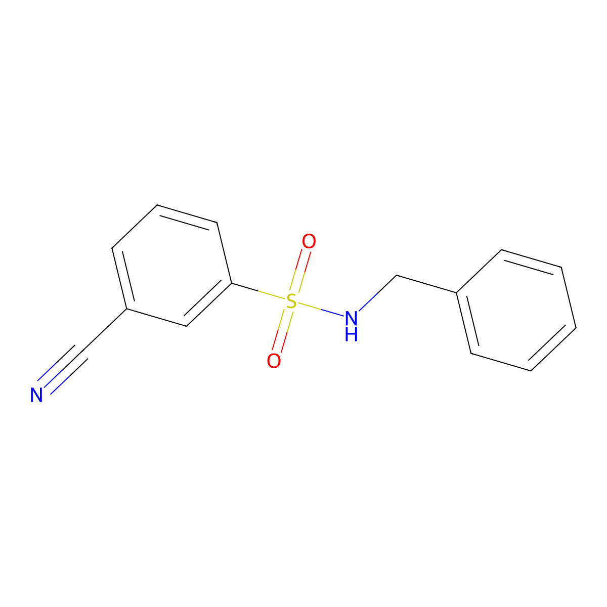 N-benzyl-3-cyanobenzenesulfonamide molecular structure, CAS 808761-46-8