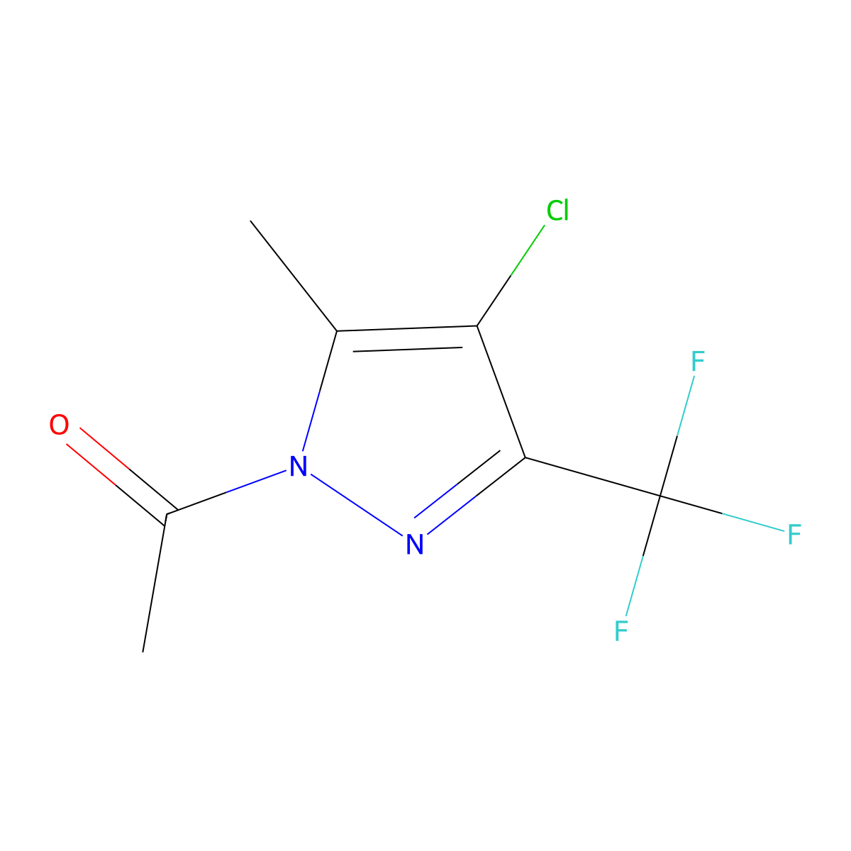 1-Acetyl-4-chloro-5-methyl-3-(trifluoromethyl)-1h-pyrazole molecular structure, CAS 808764-27-4