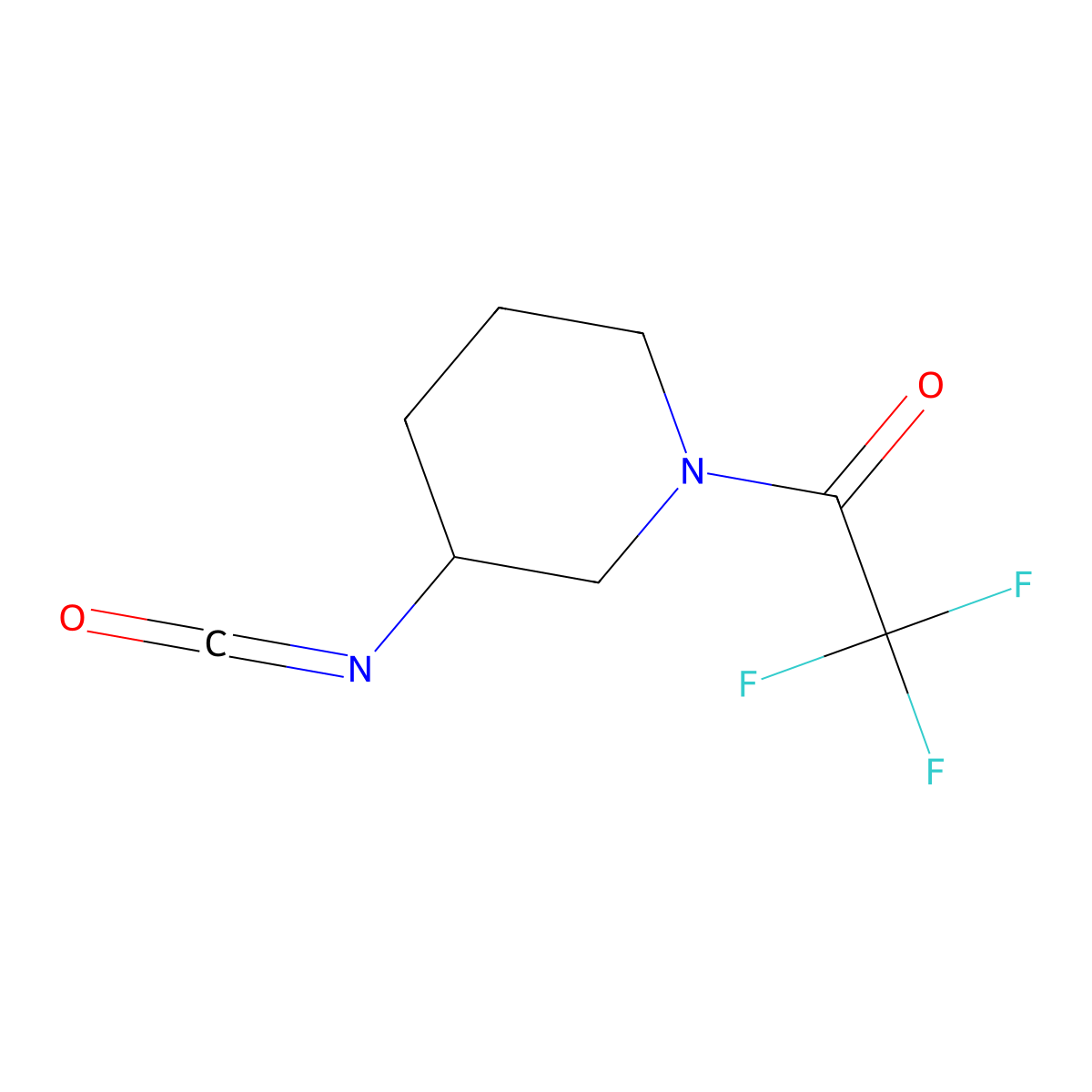 2,2,2-Trifluoro-1-(3-isocyanatopiperidin-1-yl)ethanone molecular structure, CAS 808764-41-2