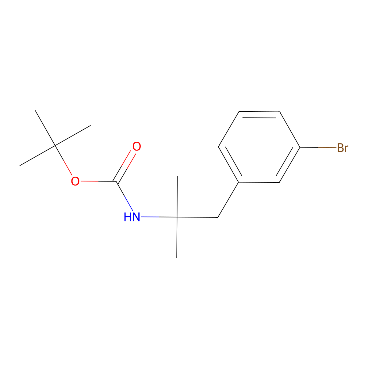tert-butyl N-[1-(3-bromophenyl)-2-methylpropan-2-yl]carbamate molecular structure, CAS 808769-13-3