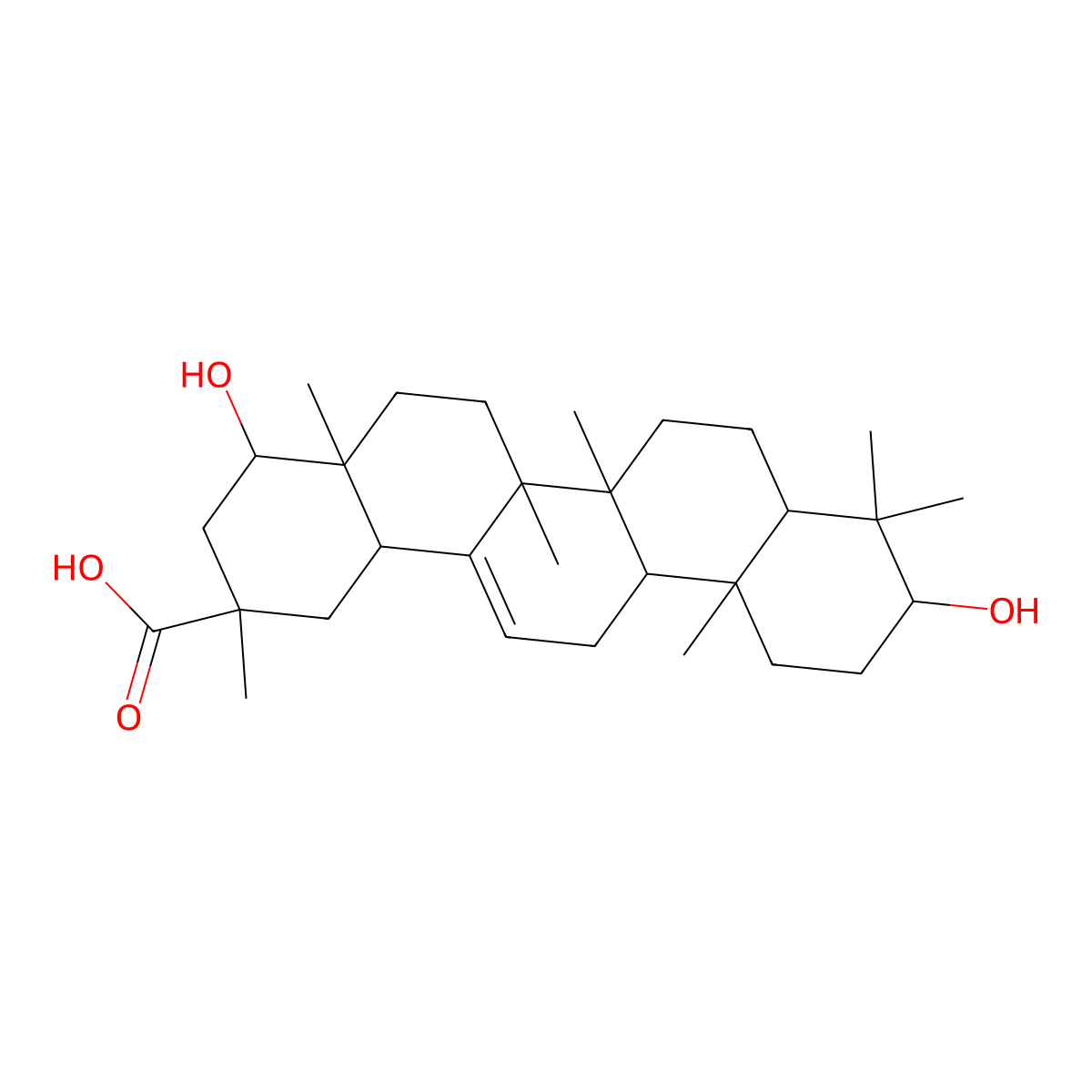 3,22-Dihydroxyolean-12-en-29-oic acid molecular structure, CAS 808769-54-2