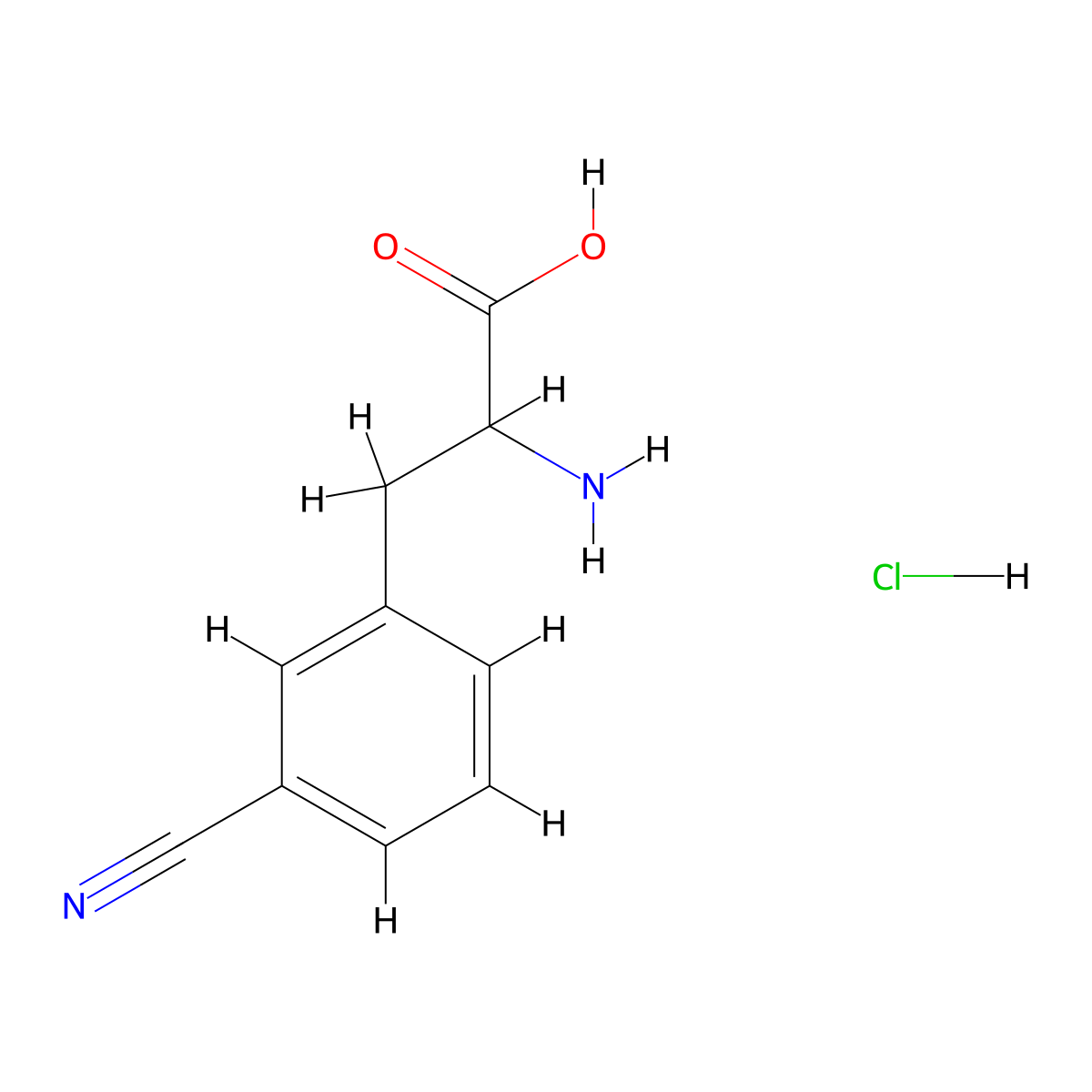 DL-3-Cyanophenylalanine HCl molecular structure, CAS 80877-15-2