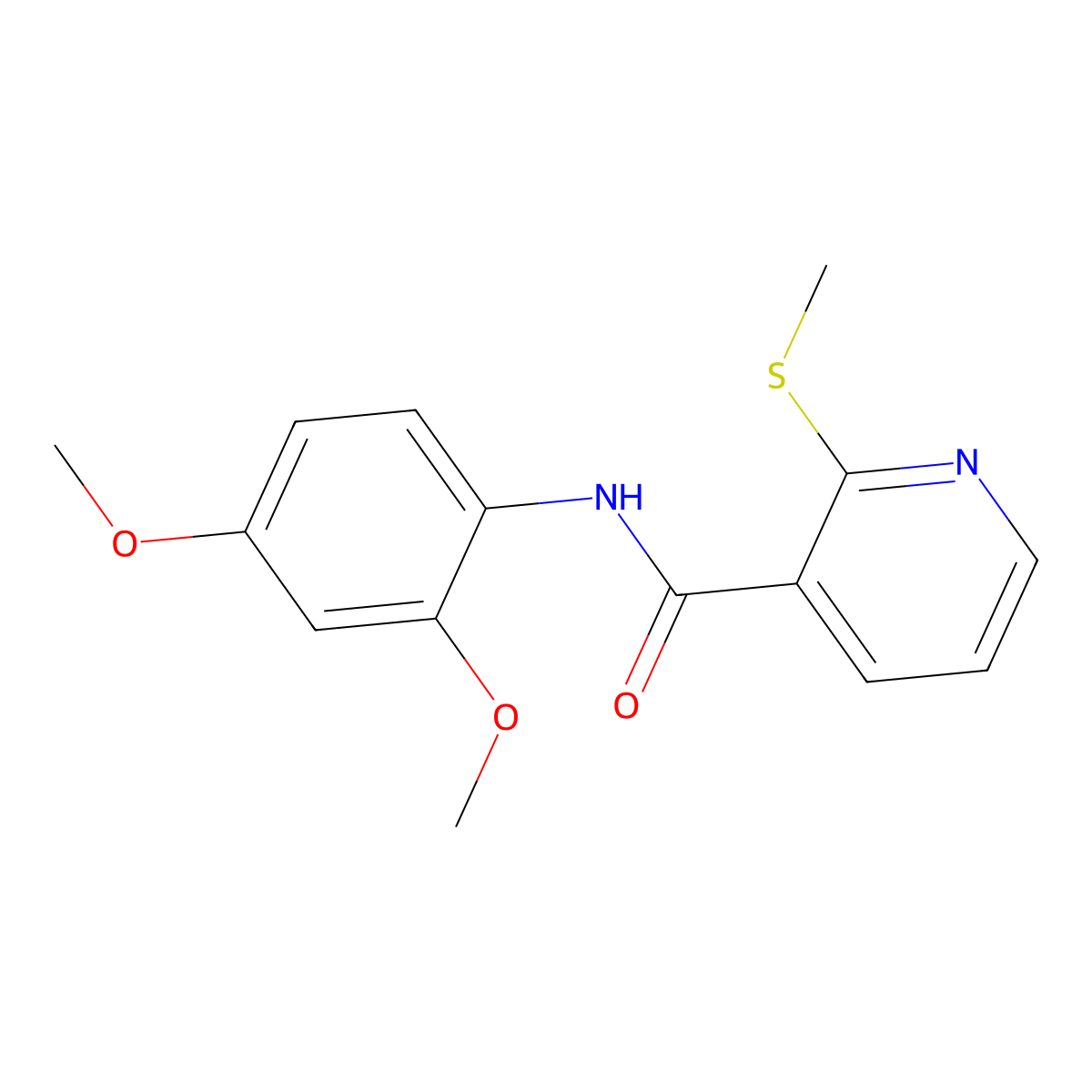 N-(2,4-dimethoxyphenyl)-2-(methylthio)nicotinamide molecular structure, CAS 808792-10-1
