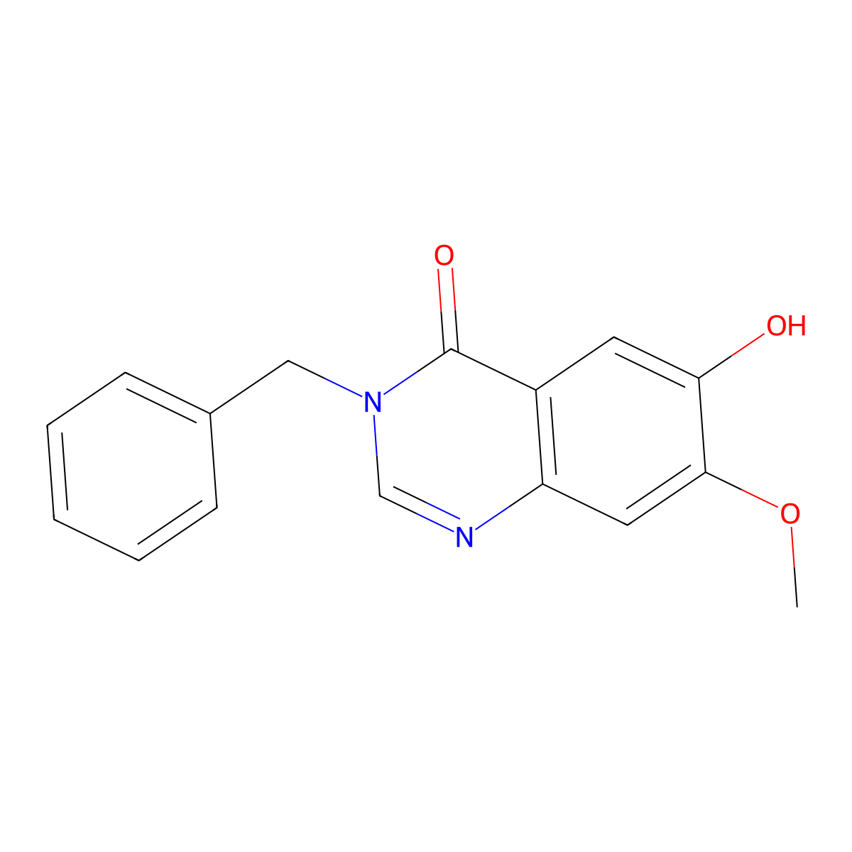 3-Benzyl-6-hydroxy-7-methoxyquinazolin-4-one molecular structure, CAS 808793-56-8