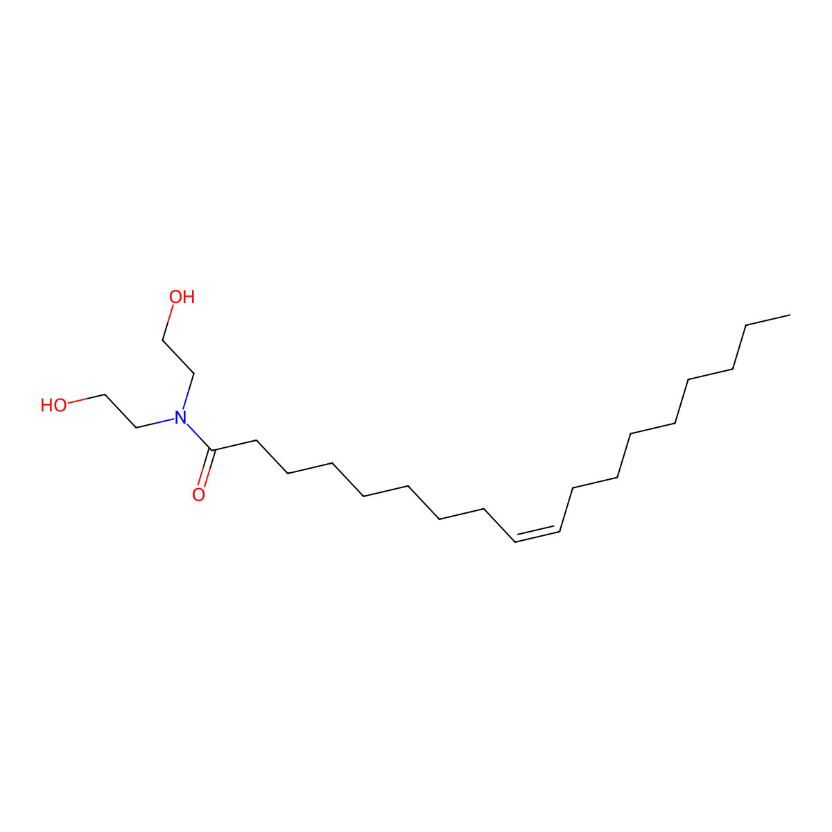 Oleic acid diethanolamide molecular structure, CAS 80893-63-6