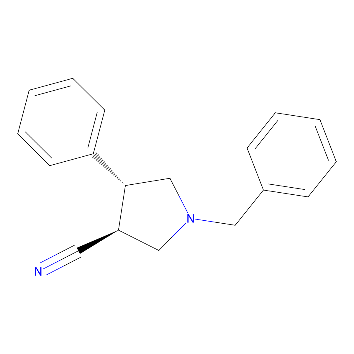 (3S,4R)-1-Benzyl-4-phenylpyrrolidine-3-carbonitrile molecular structure, CAS 80896-43-1