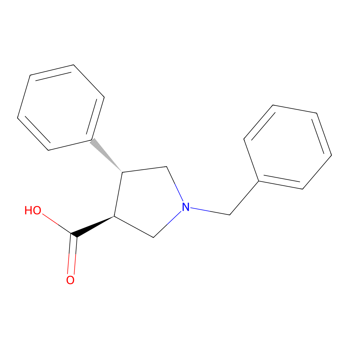 Trans-1-benzyl-4-phenylpyrrolidine-3-carboxylic acid molecular structure, CAS 80896-73-7
