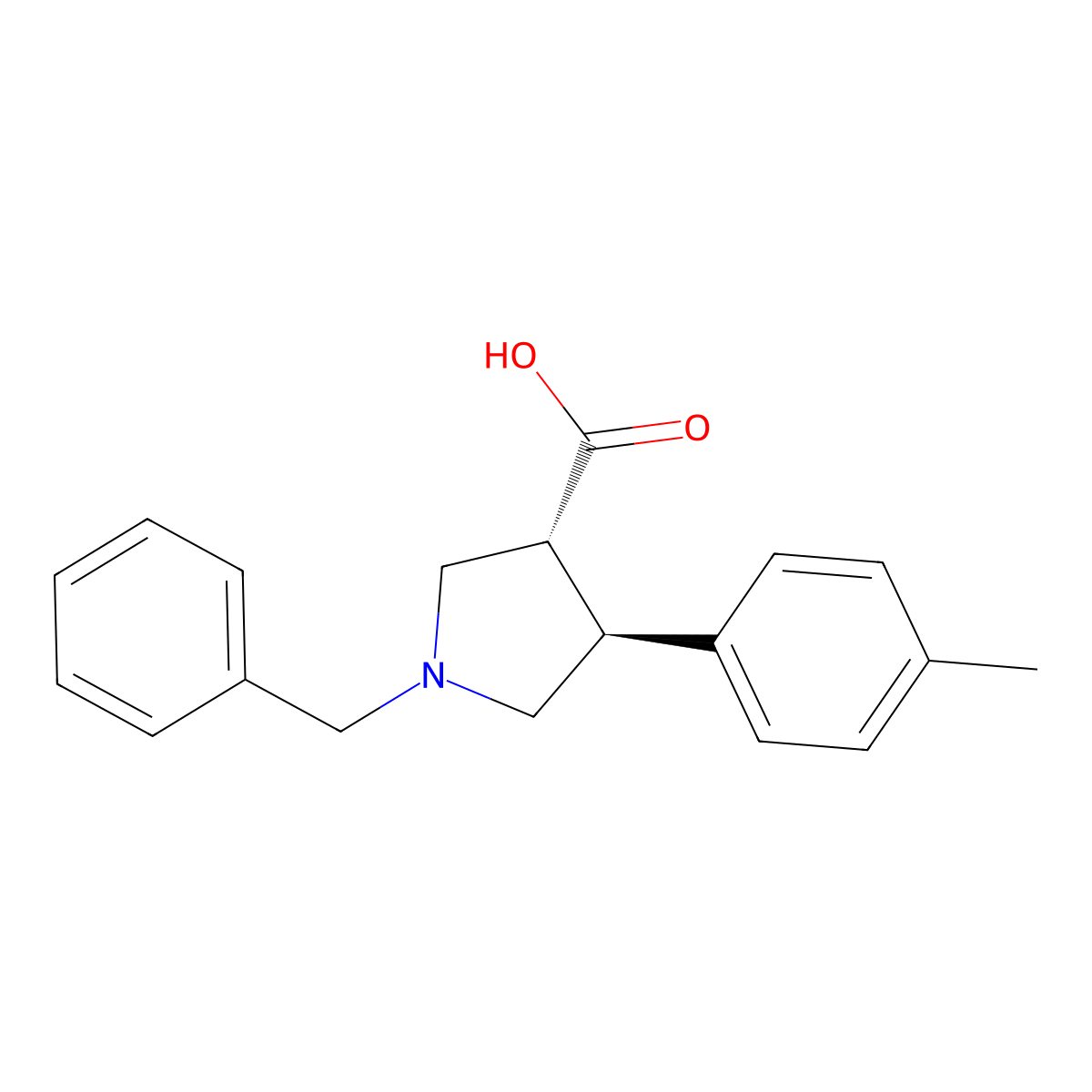 Trans-1-benzyl-4-p-tolylpyrrolidine-3-carboxylic acid molecular structure, CAS 80896-75-9