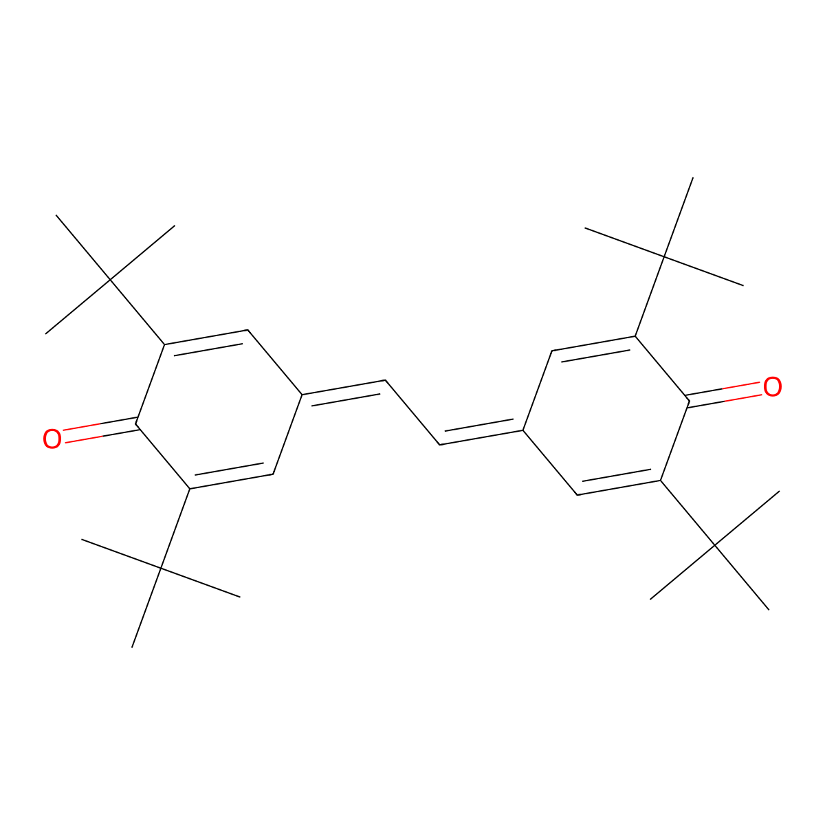 3,3',5,5'-Tetrabis(tert-butyl)stilbenequinone molecular structure, CAS 809-73-4