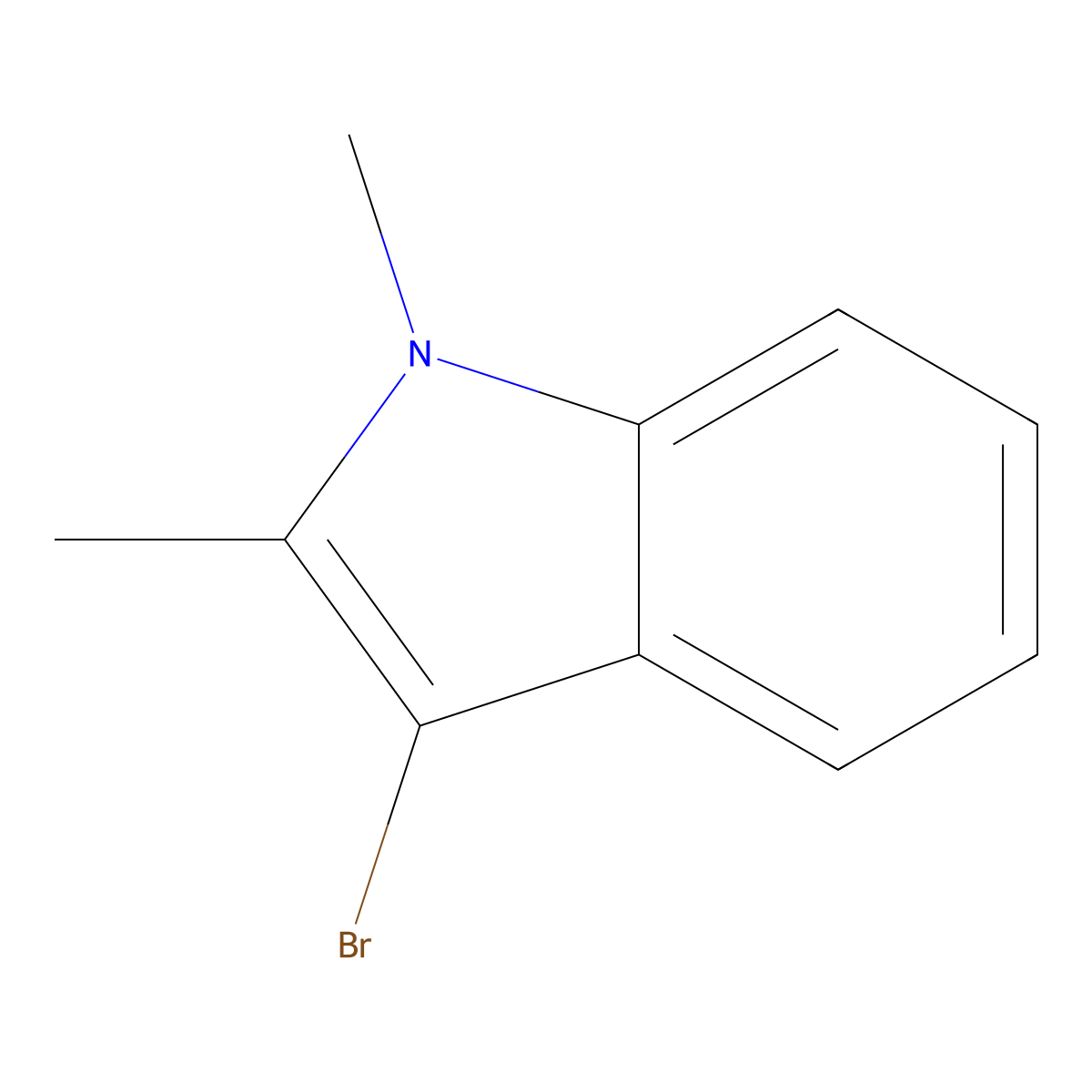 3-Bromo-1,2-dimethyl-1H-indole molecular structure, CAS 80906-24-7