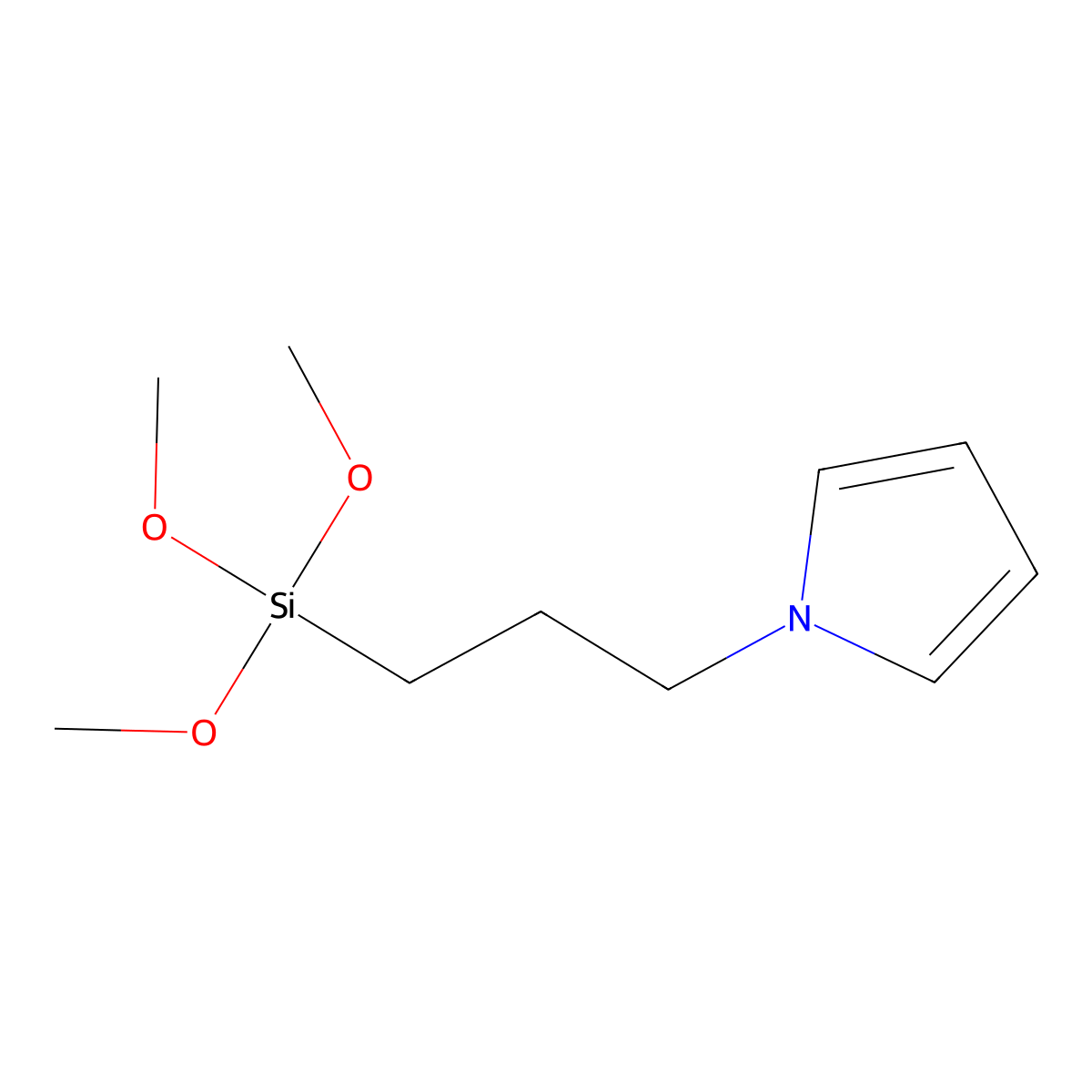 N-(3-Trimethoxysilylpropyl)pyrrole molecular structure, CAS 80906-67-8