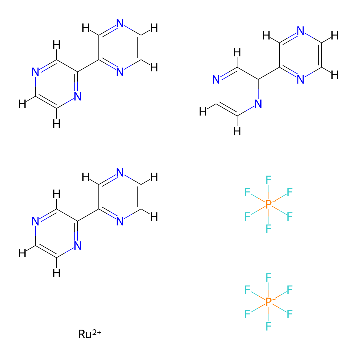 [Ru(bpz)3][PF6]2 , [Ru(bpz)3](PF6)2 molecular structure, CAS 80907-56-8