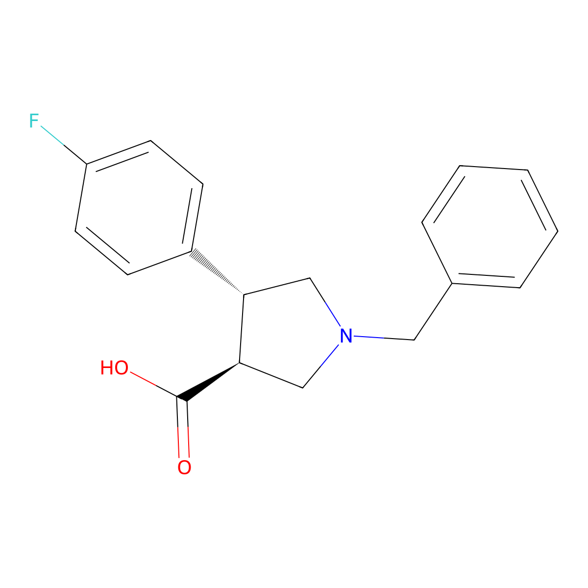 (3S,4R)-1-benzyl-4-(4-fluorophenyl)pyrrolidine-3-carboxylic acid molecular structure, CAS 80909-49-5