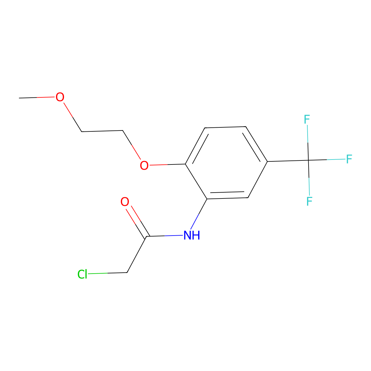 2-chloro-N-(2-(2-methoxyethoxy)-5-(trifluoromethyl)phenyl)acetamide molecular structure, CAS 80910-70-9